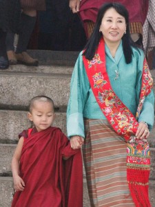 Her Majesty with monk